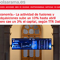 Economa.- La actividad de fusiones y adquisiciones sube un 10% hasta abril pero cae un 3% el capital, segn TTR Data